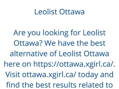 Ottawa erotic massage. . Leolist ottwa